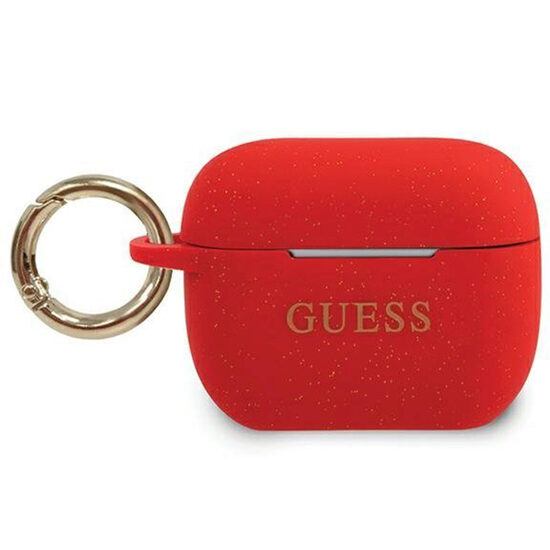 Airpods Pro Case Guess Silicone Glitter Red