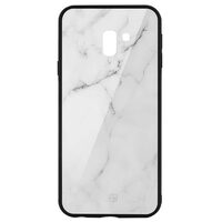 Carcasa Sticla Samsung Galaxy J6 Plus Just Must Glass Print White Marble