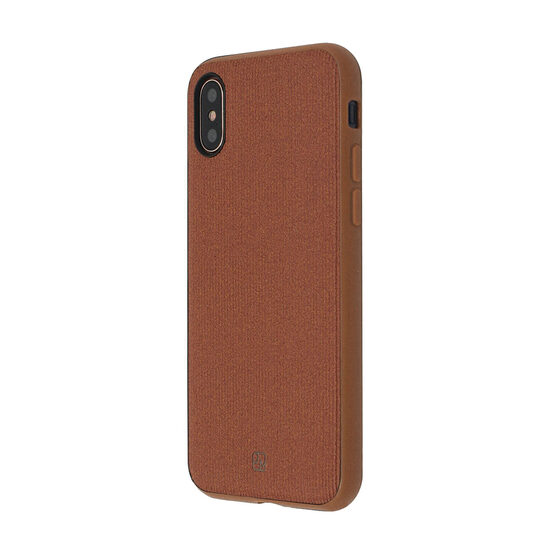 Carcasa iPhone X / XS Just Must Pilot Brown (margini flexibile, placuta metalica integrata)