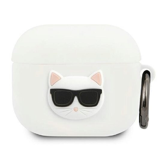 Husa Airpods 3 Karl Lagerfeld Silicon Choupette Alb
