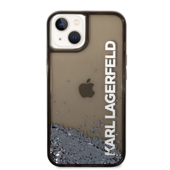 Husa iPhone 14 Plus Karl Lagerfeld Translucent Liquid Glitter Black
