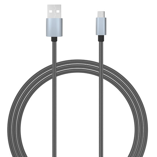 MicroUSB cable Lemontti USB Gray 1.5m (textile braid)