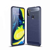 Husa Samsung Galaxy A11 / M11 Lemontti Carbon Case Flexible Albastru
