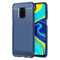 Husa Xiaomi Redmi Note 9 / Redmi 10X 4G Lemontti Carbon Case Flexible Albastru