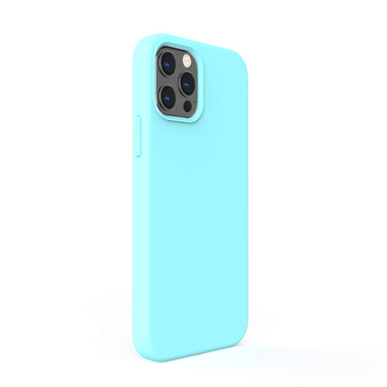 Case iPhone 12 Pro Max Lemontti Liquid Silicon Tiffany Blue