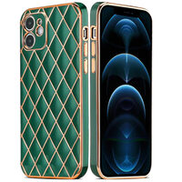 Husa iPhone 12 / 12 Pro Lemontti Gold Plating Olive