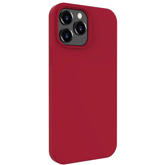 iPhone 13 Pro Case Lemontti Liquid Silicon Dark Red