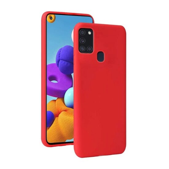 Samsung Galaxy A21s Case Lemontti Silicon Silky Red