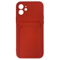 Husa iPhone 12 / 12 Pro Lemontti Silicon Card Red