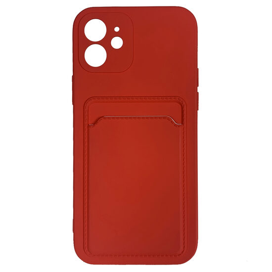 Husa iPhone 12 / 12 Pro Lemontti Silicon Card Red