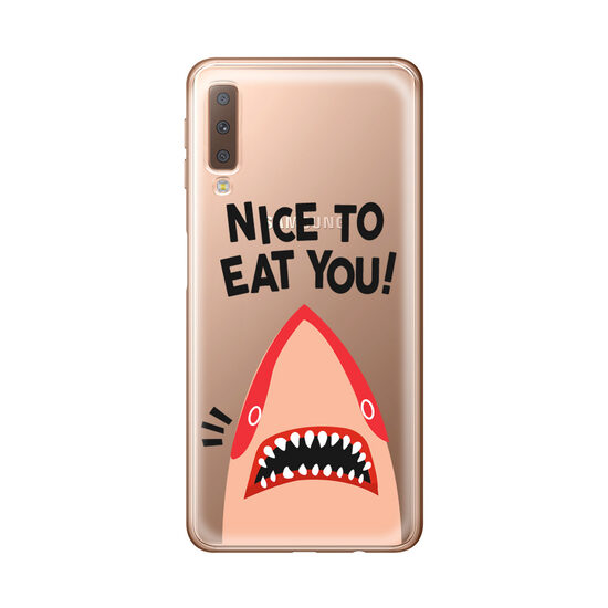 Case Samsung Galaxy A7 (2018) Lemontti Silicon Art Nice To Eat You