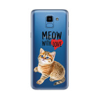 Husa Samsung Galaxy J6 (2018) Lemontti Silicon Art Meow With Love