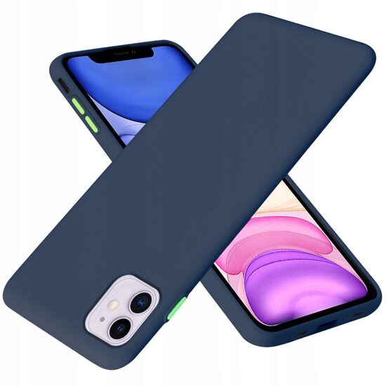 iPhone 11 Case Lemontti Solid Silicone Blue