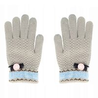 Lemontti Manusi Touchscreen Grey with Flower