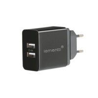 Lemontti Network Charger 2.4A Dual USB Black