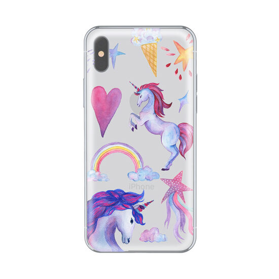 Husa iPhone X / XS Lemontti Silicon Art Unicorn