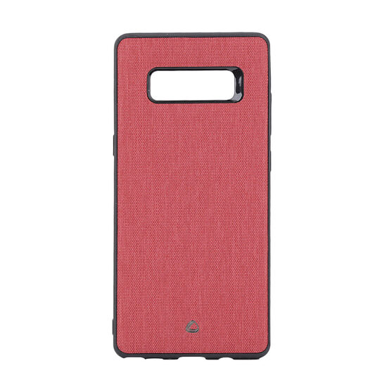 Carcasa Samsung Galaxy Note 8 Occa Linen Car Red (margini flexibile, material textil, placuta metali