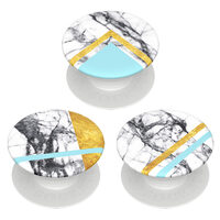 Suport Popsockets PopMinis Stand Adeziv White Marble Glam (contine 3 mini accesorii)