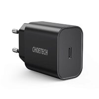 Incarcator Priza Choetech Mains Fast Charge USB-C PD 20W EU, Negru
