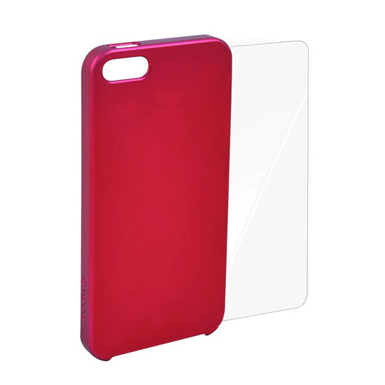 Carcasa iPhone SE/5S Odoyo Glitter Burgundy (folie inclusa)