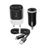 Set incarcare Xenic Smart Black (Incarcator Auto USB 2.1A, Incarcator Retea USB 2.1A, cablu microUSB