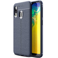 Husa Samsung Galaxy A20e Lemontti Litchi Navy Blue