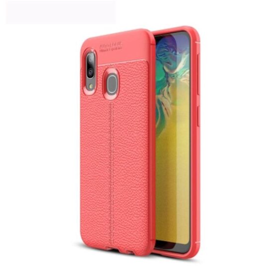 Samsung Galaxy A20e case Lemontti Litchi Red
