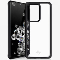 Husa Samsung Galaxy S20 Ultra IT Skins Hybrid Solid Plain Black & Transparent (antishock)
