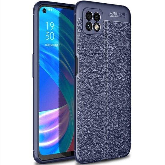 Case Oppo A72 5G Lemontti Litchi Navy Blue
