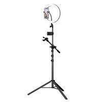Mcdodo Trepied Extensibil Selfie Light Ring cu suport microfon Black