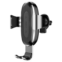 Suport Baseus Auto Gravity cu Wireless Charger Silver