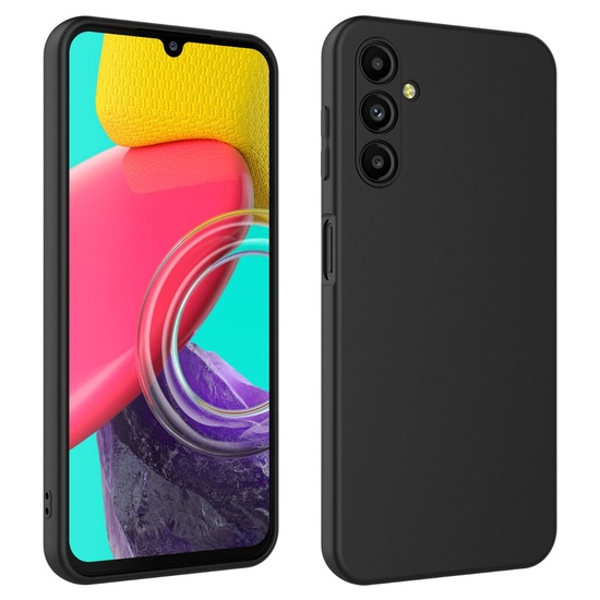 Lemontti Silicone Soft Slim Case Samsung Galaxy A14 5G, matte and fine material, lined with microfiber, Black