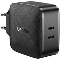 Ugreen Quick Charger 65W, 2 x USB Type-C 5V/3A, Black-T.Green 0.75 lei/piece