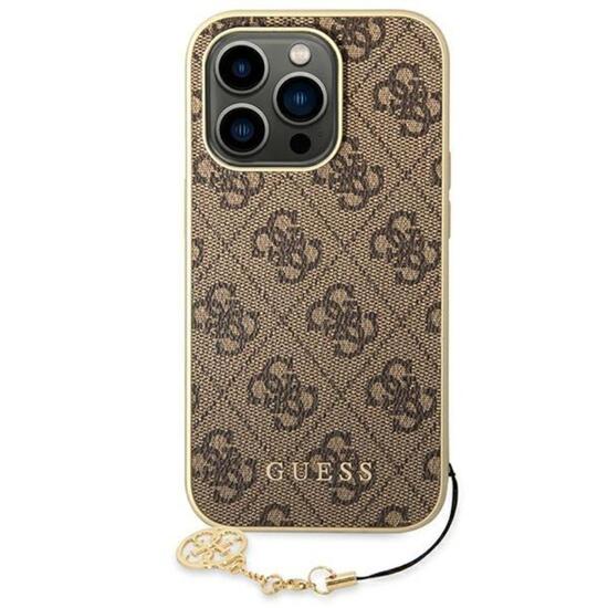 Guess Case 4G Charms iPhone 14 Pro Brown