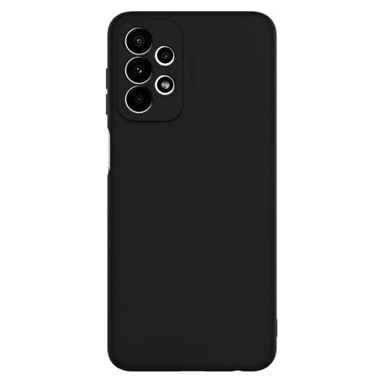 Lemontti Silicon Soft Slim Case Samsung Galaxy A23 4G / A23 5G Black (matte and fine material, lined with microfiber)