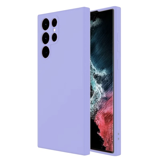 Lemontti Silicone Soft Slim Samsung Galaxy S23 Ultra case, matte and fine material, lined with microfiber, Lilac