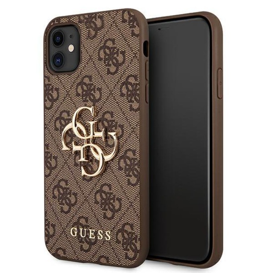 Guess Case PU 4G Metal Logo iPhone 11 Brown
