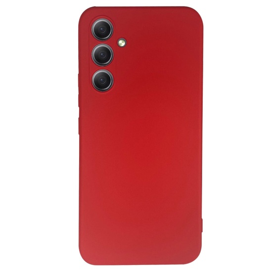 Lemontti Silicon Soft Slim Case Samsung Galaxy A34 5G Red (matte and fine material, lined with microfiber)