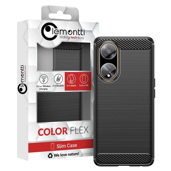 Lemontti Husa Carbon Case Flexible Oppo A98 Negru