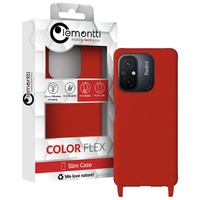 Lemontti Husa Silicon cu Snur Xiaomi Redmi 12C Rosu (protectie 360°, material fin, captusit cu microfibra)