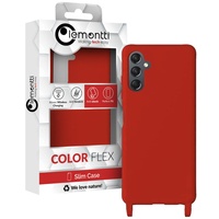 Lemontti Husa Silicon cu Snur Samsung Galaxy A14 5G Rosu (protectie 360°, material fin, captusit cu microfibra)