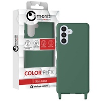 Lemontti Husa Silicon cu Snur Samsung Galaxy A13 5G Verde (protectie 360°, material fin, captusit cu microfibra)