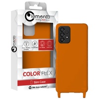 Lemontti Husa Silicon cu Snur Samsung Galaxy A53 5G Portocaliu (protectie 360°, material fin, captusit cu microfibra)