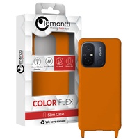 Lemontti Husa Silicon cu Snur Xiaomi Redmi 12C Portocaliu (protectie 360°, material fin, captusit cu microfibra)