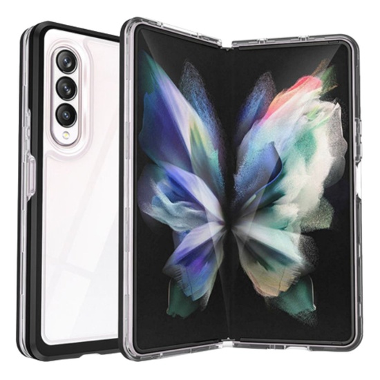 Lemontti Silicone Case 3in1 Samsung Galaxy Z Fold4 Transparent with black frame