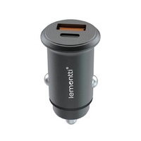 Lemontti Incarcator Auto Super Fast Charge 65W 2 porturi PD Type-C 65W + USB-A QC 3.0 Negru