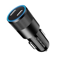 Lemontti Incarcator Auto Super Fast Charge 60W 2 porturi PD Type-C x 30W Negru