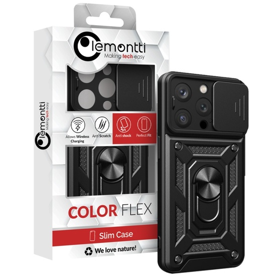 Lemontti Case Hybrid Armor CamShield iPhone 14 Pro Black