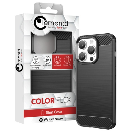 Lemontti Husa Carbon Case Flexible iPhone 14 Pro Black