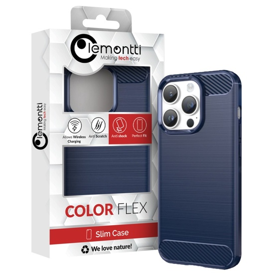 Lemontti Husa Carbon Case Flexible iPhone 14 Pro Blue
